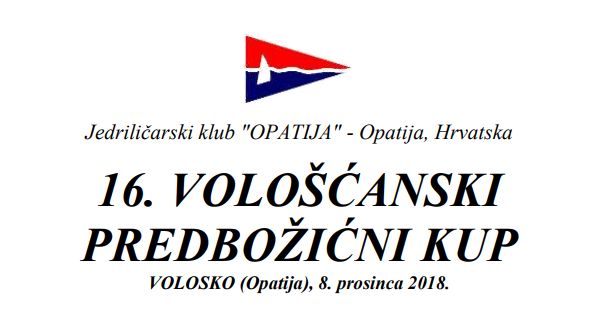 16. Vološćanski predbožićni kup 2018. – oglas, online prijava